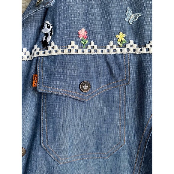 VTG 70s Levi’s Orange Tag quilted denim Sherpa jacket. - Picture 5 of 9